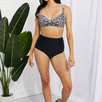 Marina West Swim Take A Dip Twist High-Rise Bikini in Leopard-Evergreen Boutique