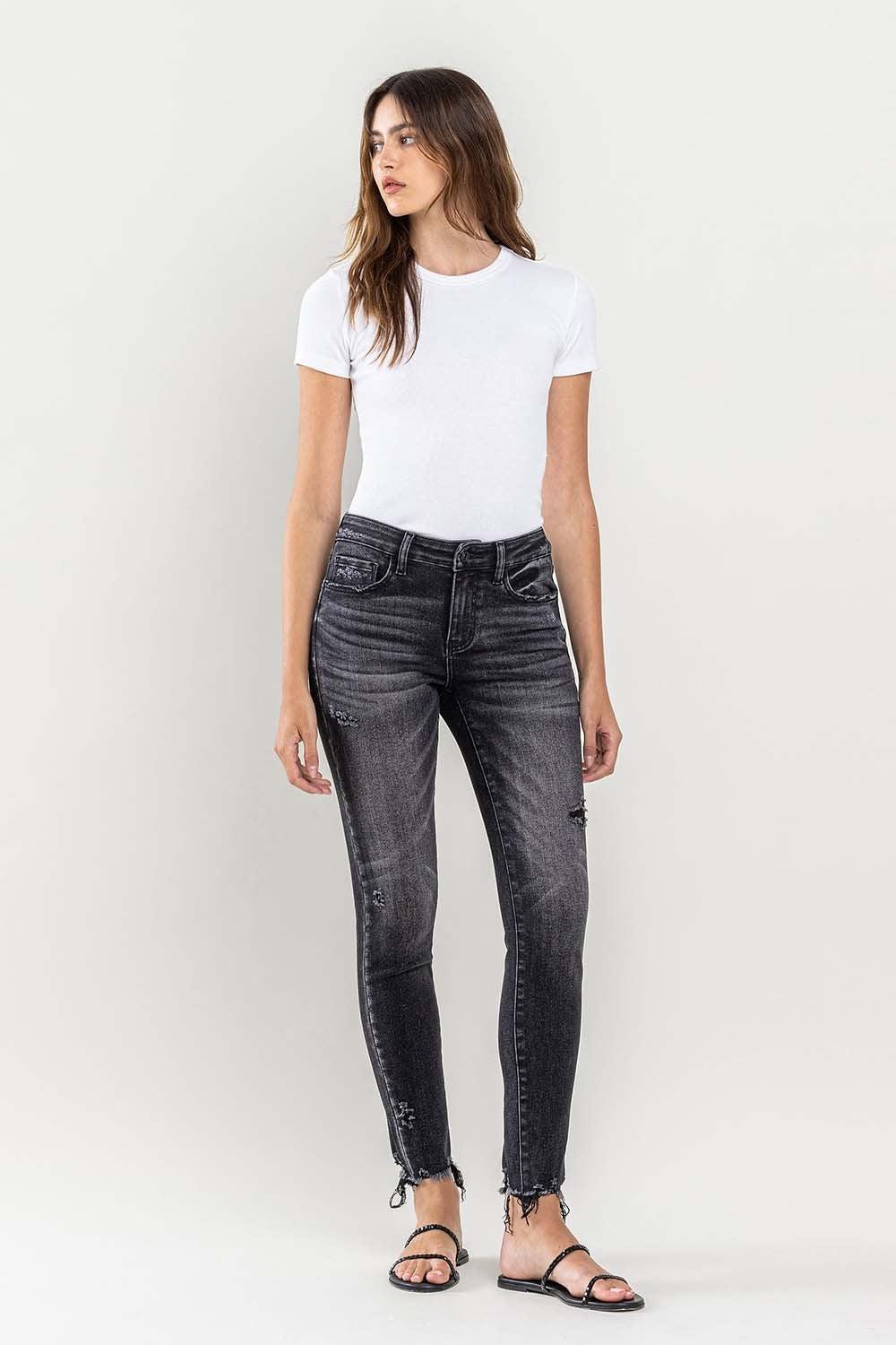 Lovervet Raw Hem Cropped Skinny Jeans-Evergreen Boutique