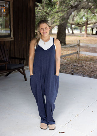 French Terry Relaxed Sleeveless Jumpsuit