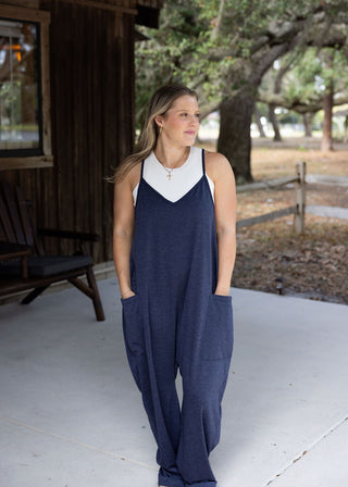 French Terry Relaxed Sleeveless Jumpsuit