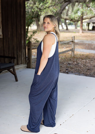 French Terry Relaxed Sleeveless Jumpsuit