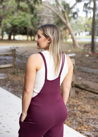 Everyday Comfort Burgundy Overall Jumpsuit