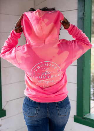 Promise I Have It Together Bleached Pink Zip-Up Hoodie - Evergreen Boutique