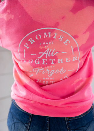 Promise I Have It Together Bleached Pink Zip-Up Hoodie - Evergreen Boutique