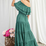 Off the Shoulder Ruffle Maxi Dress - Evergreen Boutique