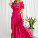 Off the Shoulder Ruffle Maxi Dress - Evergreen Boutique