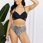 Marina West Swim Summer Splash Halter Bikini Set in Black-Evergreen Boutique