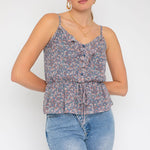 Sleeveless Elastic Waist Top With Ruffle-Evergreen Boutique