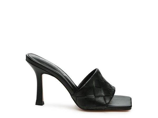 Carmen High Heeled Woven Square Toe Sandal-Evergreen Boutique