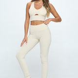 Two Piece Activewear Set with Cut-Out Detail-Evergreen Boutique