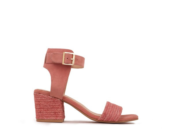 RAYNA BLUSH BRAIDED JUTE STRAP AND SUEDE SANDAL-Evergreen Boutique