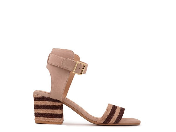 RAYNA BLUSH BRAIDED JUTE STRAP AND SUEDE SANDAL-Evergreen Boutique