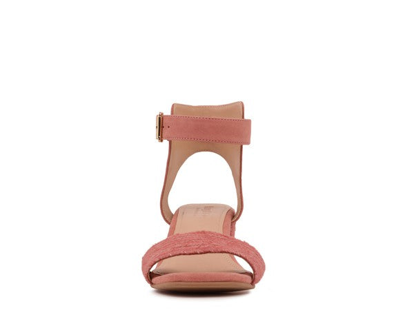 RAYNA BLUSH BRAIDED JUTE STRAP AND SUEDE SANDAL-Evergreen Boutique