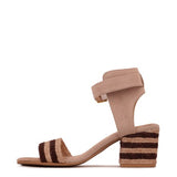 RAYNA BLUSH BRAIDED JUTE STRAP AND SUEDE SANDAL-Evergreen Boutique