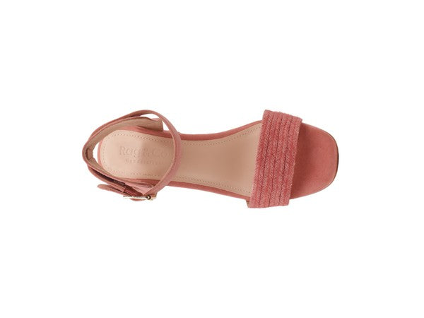 RAYNA BLUSH BRAIDED JUTE STRAP AND SUEDE SANDAL-Evergreen Boutique