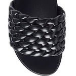 SUNDAE PLATFORM SLIDES WITH WOVEN TEXTURED STRAPS-Evergreen Boutique