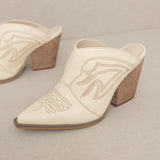 Oasis Society Kiara - Western Inspired Heeled Mule - Evergreen Boutique