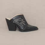 Oasis Society Kiara - Western Inspired Heeled Mule - Evergreen Boutique