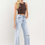 90's Vintage Super High-Rise Flare Jeans-Evergreen Boutique