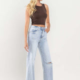 90's Vintage Super High-Rise Flare Jeans-Evergreen Boutique