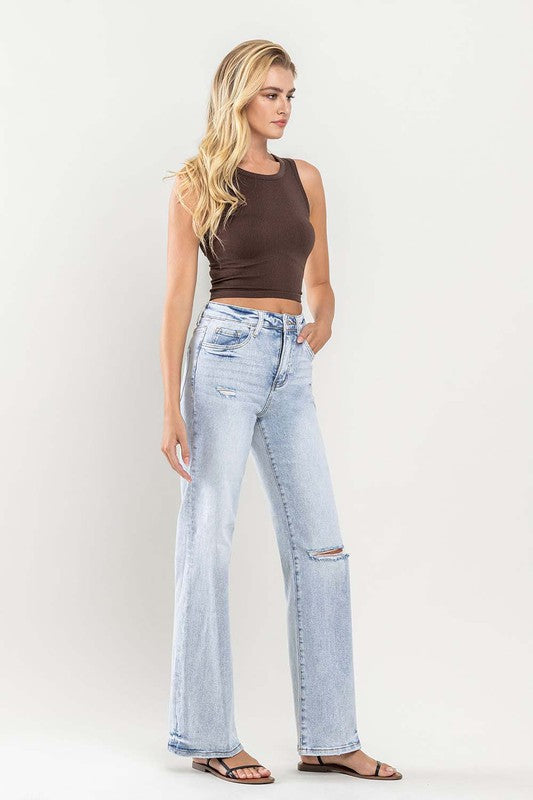 90's Vintage Super High-Rise Flare Jeans-Evergreen Boutique