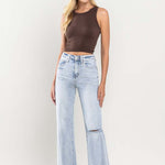 90's Vintage Super High-Rise Flare Jeans-Evergreen Boutique