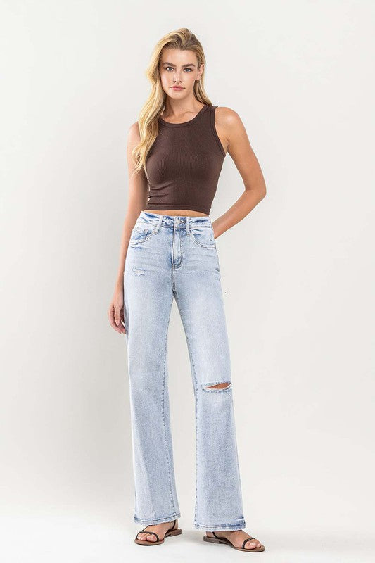 90's Vintage Super High-Rise Flare Jeans-Evergreen Boutique