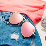 Pink Gold High Quality Unisex Aviator Sunglasses-Evergreen Boutique