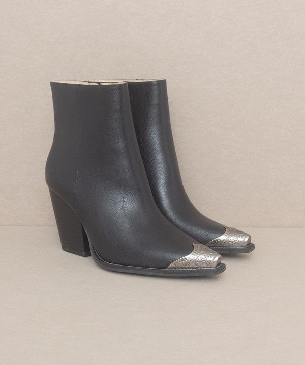 OASIS SOCIETY Zion - Metal Toe Bootie-Evergreen Boutique