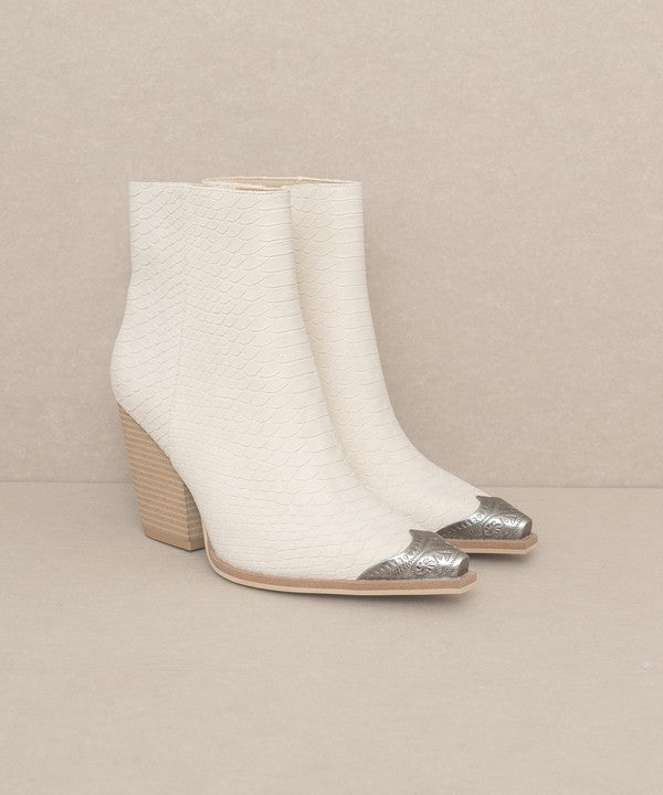 OASIS SOCIETY Zion - Metal Toe Bootie-Evergreen Boutique