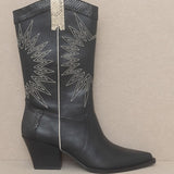 OASIS SOCIETY Halle - Paneled Cowboy Boot-Evergreen Boutique