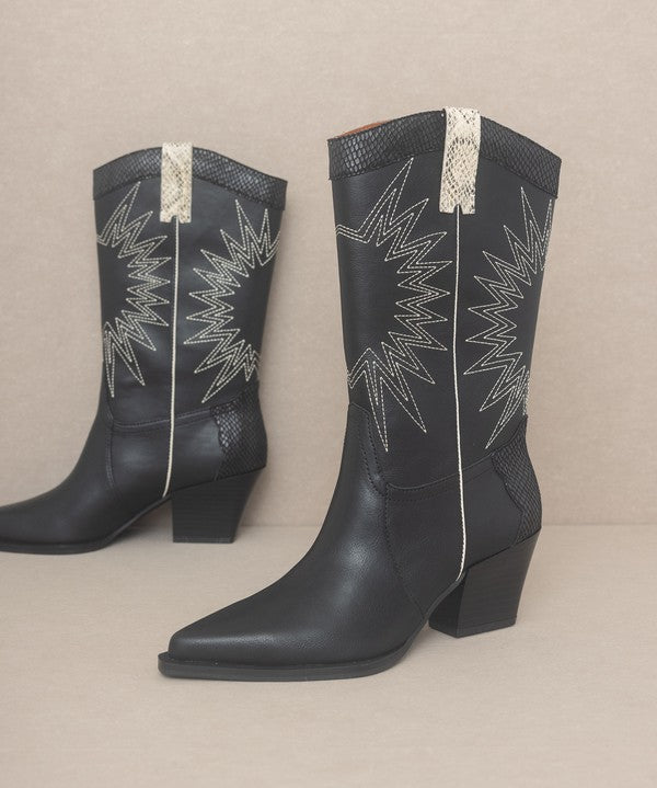 OASIS SOCIETY Halle - Paneled Cowboy Boot-Evergreen Boutique