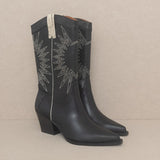 OASIS SOCIETY Halle - Paneled Cowboy Boot-Evergreen Boutique