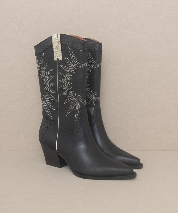 OASIS SOCIETY Halle - Paneled Cowboy Boot-Evergreen Boutique