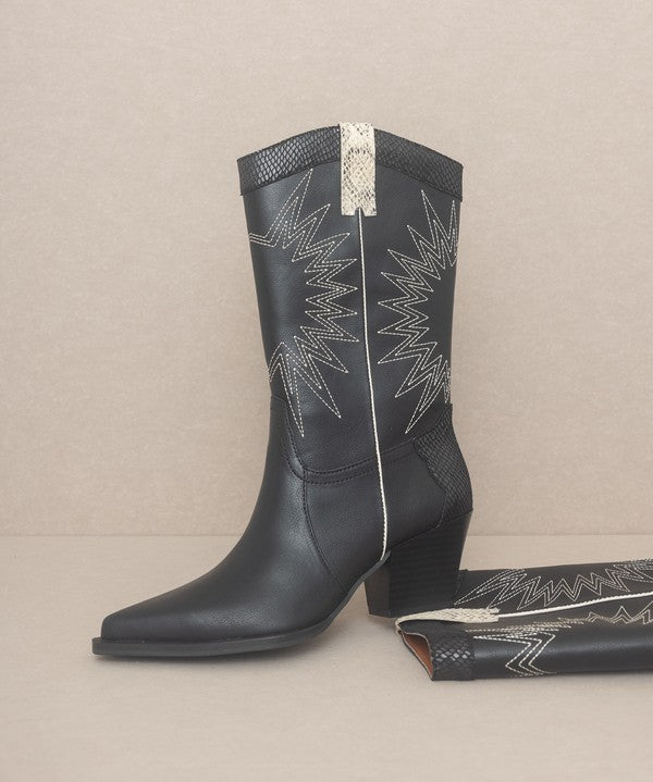 OASIS SOCIETY Halle - Paneled Cowboy Boot-Evergreen Boutique