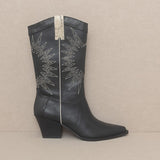 OASIS SOCIETY Halle - Paneled Cowboy Boot-Evergreen Boutique