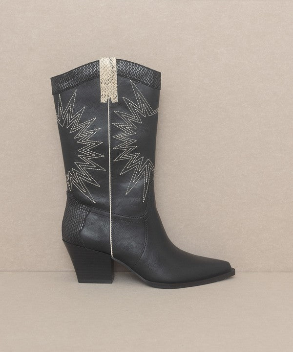 OASIS SOCIETY Halle - Paneled Cowboy Boot-Evergreen Boutique