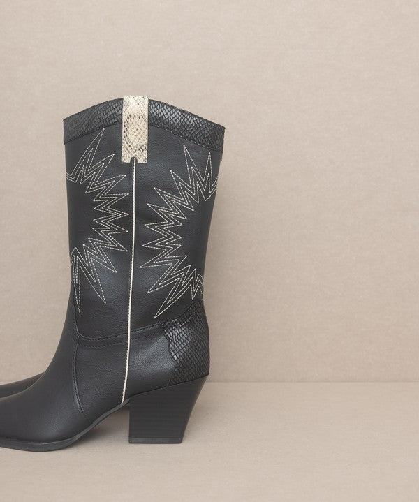 OASIS SOCIETY Halle - Paneled Cowboy Boot-Evergreen Boutique