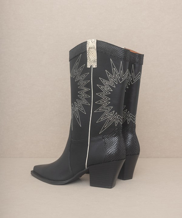 OASIS SOCIETY Halle - Paneled Cowboy Boot-Evergreen Boutique