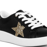 Starry Glitter Star Detail Sneakers-Evergreen Boutique