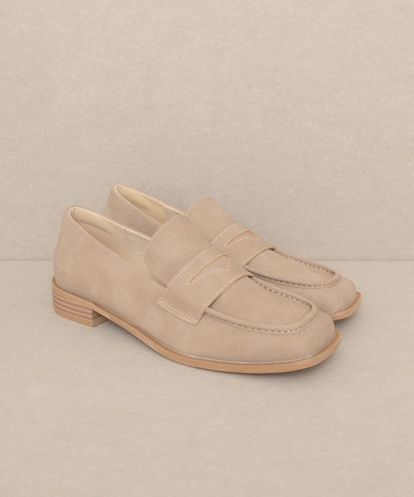 OASIS SOCIETY June - Square Toe Penny Loafers-Evergreen Boutique