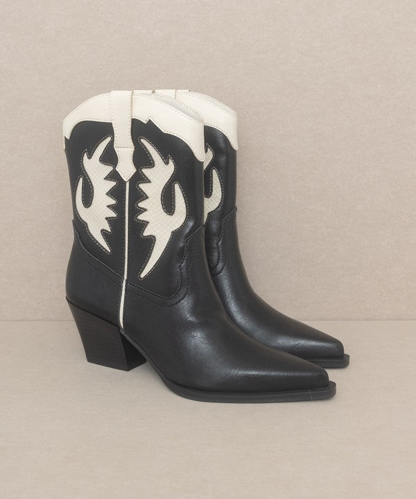 OASIS SOCIETY Houston - Layered Panel Cowboy Boot-Evergreen Boutique