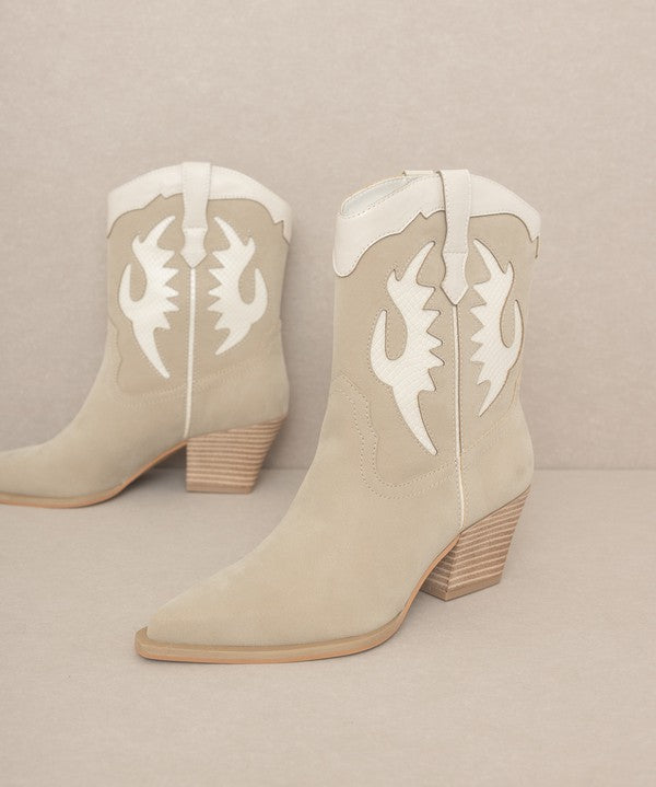 OASIS SOCIETY Houston - Layered Panel Cowboy Boot-Evergreen Boutique