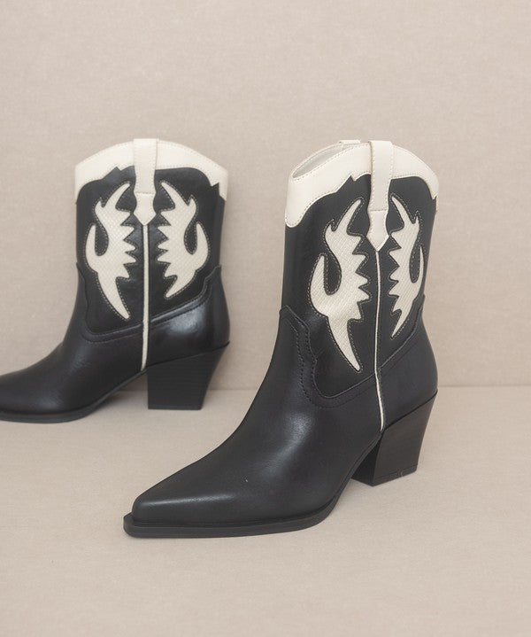 OASIS SOCIETY Houston - Layered Panel Cowboy Boot-Evergreen Boutique