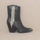 OASIS SOCIETY Kai - Rhinestone Fringe Boot-Evergreen Boutique