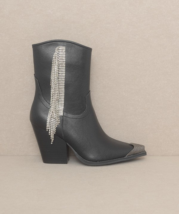 OASIS SOCIETY Kai - Rhinestone Fringe Boot-Evergreen Boutique