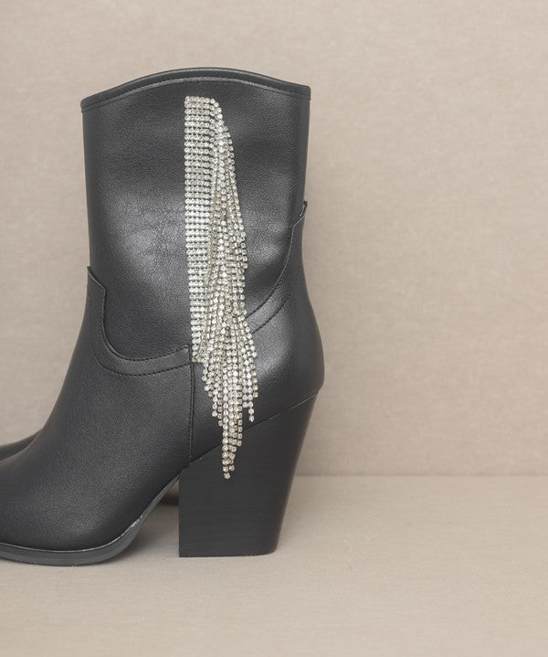 OASIS SOCIETY Kai - Rhinestone Fringe Boot-Evergreen Boutique