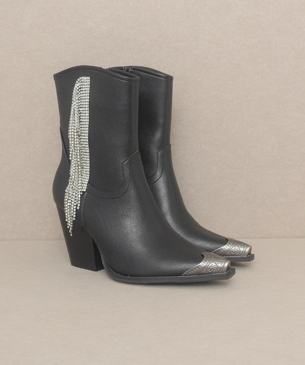 OASIS SOCIETY Kai - Rhinestone Fringe Boot-Evergreen Boutique