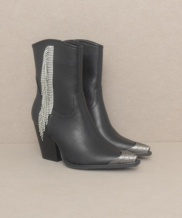 OASIS SOCIETY Kai - Rhinestone Fringe Boot-Evergreen Boutique