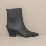 OASIS SOCIETY Miley - Alligator Print Bootie-Evergreen Boutique